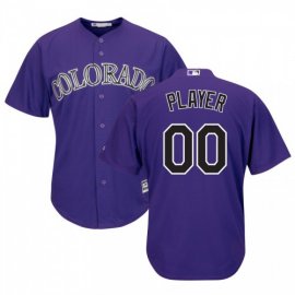 Colorado Rockies Majestic Alternate Cool Base Custom Jersey Purple