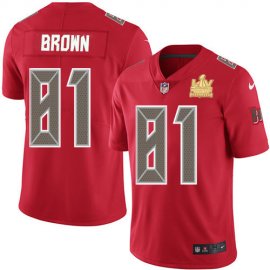 Nike Tampa Bay Buccaneers #81 Antonio Brown Red Mens Super Bowl LV Champions Patch Stitched NFL Limited Rush Jersey