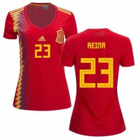 Womens Spain #23 Reina Red Home Soccer Country Jersey