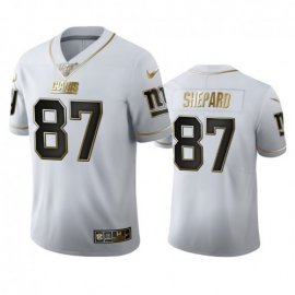 New York New York Giants #87 Sterling Shepard Mens Nike White Golden Edition Vapor Limited NFL 100 Jersey