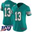 Nike Miami Dolphins #13 Dan Marino Aqua Green Alternate Womens Stitched NFL 100th Season Vapor Limited Jersey