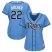 Tampa Bay Rays #22 Chris Archer Light Blue Alternate Womens Stitched MLB Jersey