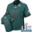 Nike Philadelphia Eagles #91 Fletcher Cox Midnight Green Team Color Super Bowl LII Mens Stitched NFL Elite Drift Fashion Jersey