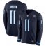 Nike Tennessee Titans #11 A.J. Brown Navy Blue Team Color Mens Stitched NFL Limited Therma Long Sleeve Jersey