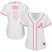 Atlanta Braves #6 Bobby Cox White/Pink Fashion Womens Stitched MLB Jersey