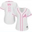 Atlanta Braves #6 Bobby Cox White/Pink Fashion Womens Stitched MLB Jersey