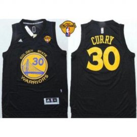 Warriors #30 Stephen Curry Black Fashion The Finals Patch Stitched NBA Jersey