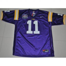 LSU Tigers 11 Spencer Ware Purple 2012 BCS Patch College Football Jersey