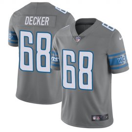 Nike Detroit Lions #68 Taylor Decker Gray Mens Stitched NFL Limited Rush Jersey