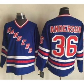 New York Rangers #36 Glenn Anderson Blue CCM Heroes of Hockey Alumni Stitched NHL Jersey