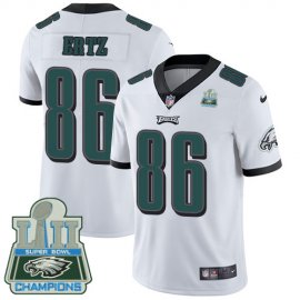 Nike Philadelphia Eagles #86 Zach Ertz White Super Bowl LII Champions Mens Stitched NFL Vapor Untouchable Limited Jersey