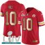 Nike Kansas City Chiefs #10 Tyreek Hill Red Super Bowl LIV 2020 Mens Stitched NFL Limited Gold Rush Jersey