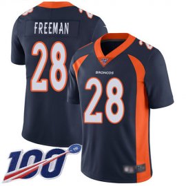 Nike Denver Broncos #28 Royce Freeman Navy Blue Alternate Mens Stitched NFL 100th Season Vapor Limited Jersey