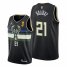 Milwaukee Milwaukee Bucks #21 Jrue Holiday 2021 NBA Finals Champions Swingman Statement Edition Jersey Black Mens
