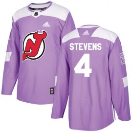 Adidas New Jersey Devils #4 Scott Stevens Purple Authentic Fights Cancer Stitched NHL Jersey