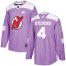 Adidas New Jersey Devils #4 Scott Stevens Purple Authentic Fights Cancer Stitched NHL Jersey