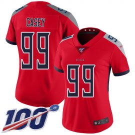 Nike Tennessee Titans #99 Jurrell Casey Red Womens Stitched NFL Limited Inverted Legend 100th Season Jersey