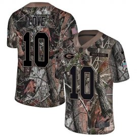 Nike Green Bay Packers #10 Jordan Love Camo Mens Stitched NFL Limited Rush Realtree Jersey