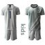 France #1 Lloris Grey Goalkeeper Kid Soccer Country Jersey