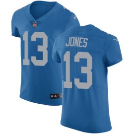 Nike Detroit Lions #13 T.J. Jones Blue Throwback Mens Stitched NFL Vapor Untouchable Elite Jersey
