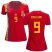 Womens Spain #9 Callejon Red Home Soccer Country Jersey