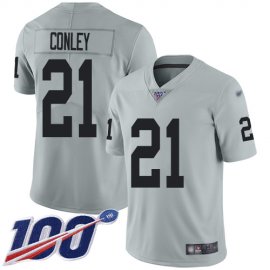 Nike Las Vegas Raiders #21 Gareon Conley Silver Mens Stitched NFL Limited Inverted Legend 100th Season Jersey
