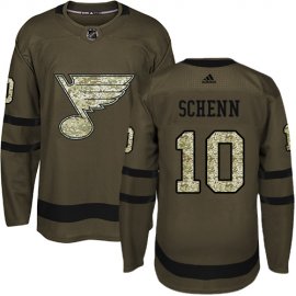 Adidas St. Louis Blues #10 Brayden Schenn Green Salute to Service Stitched NHL Jersey