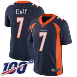 Nike Denver Broncos #7 John Elway Navy Blue Alternate Mens Stitched NFL 100th Season Vapor Limited Jersey