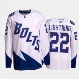 Adidas Tampa Bay Lightning #22 Tampa Bay Lightning Mens 2022 Stadium Series Authentic NHL Jersey – White Mens