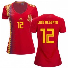 Womens Spain #12 Luis Alberto Red Home Soccer Country Jersey