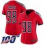 Nike Tennessee Titans #98 Jeffery Simmons Red Womens Stitched NFL Limited Inverted Legend 100th Season Jersey