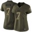 Nike Carolina Panthers #7 Kyle Allen Green Womens Stitched NFL Limited 2015 Salute to Service Jersey