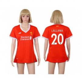 Womens Liverpool #20 Lallana Red Home Soccer Club Jersey