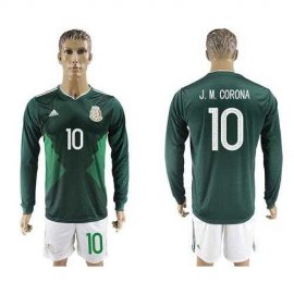 Mexico #10 J.M.Corona Home Long Sleeves Soccer Country Jersey
