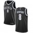 Mens Nike Brooklyn Nets #8 Spencer Dinwiddie Black NBA Swingman Icon Edition Jersey