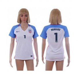 Womens USA #1 Howard Home Soccer Country Jersey