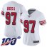 Nike San Francisco 49ers #97 Nick Bosa White Rush Womens Stitched NFL Limited 100th Season Jersey