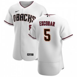 Arizona Diamondbacks #5 Eduardo Escobar Mens Nike White Crimson Authentic Home Team MLB Jersey