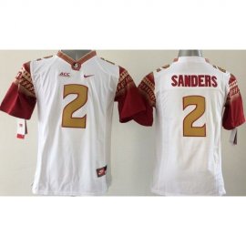 Youth Florida State Seminoles #2 Deion Sander White Limited Stitched NCAA Jersey