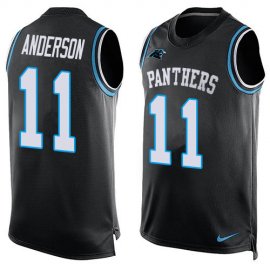 Nike Carolina Panthers #11 Robby Anderson Black Team Color Mens Stitched NFL Limited Tank Top Jersey