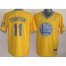 Golden State Warriors 11 Klay Thompson Yellow Revolution 30 Swingman NBA Jersey 2013 Christmas Style Cheap