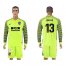 Atletico Madrid #13 Oblak Shiny Green Goalkeeper Long Sleeves Soccer Club Jersey
