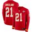 Mens Kansas City Chiefs #21 Bashaud Breeland Red Team Color Mens Stitched NFL Limited Therma Long Sleeve Jersey