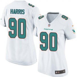 Nike Miami Dolphins #90 Charles Harris White Womens Stitched NFL Elite Jersey