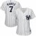 New York Yankees #7 Mickey Mantle White Strip Womens Fashion Stitched MLB Jersey
