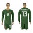 Spain #13 Arrizabalaga Army Green Long Sleeves Goalkeeper Soccer Country Jersey