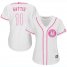 Houston Astros #11 Evan Gattis White/Pink Fashion Womens Stitched MLB Jersey