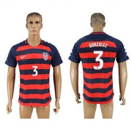USA #3 Gonzalez Away Soccer Country Jersey