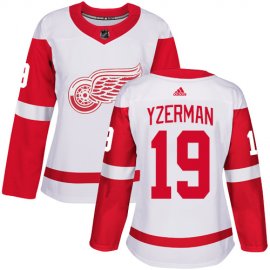 Adidas Detroit Red Wings #19 Steve Yzerman White Road Authentic Womens Stitched NHL Jersey