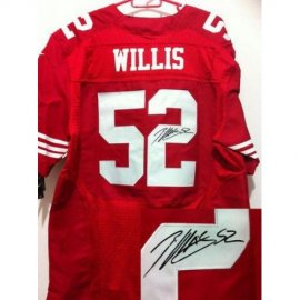 Nike San Francisco 49ers #52 Patrick Willis Red Team Color Mens Stitched NFL Elite Autographed Jersey